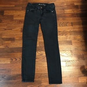 🌵American Eagle Faded Black Jean Skinny JeansSZ 4